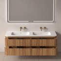 Mobile bagno 140 cannettato con lavabo solid stone | KAM-NORTH-140 kamalu - 3