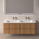 Mobile bagno 140 cannettato con lavabo solid stone | KAM-NORTH-140 kamalu - 4