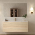 Mobile bagno 120 cm due cassetti lavabo integrato legno chiaro | KAM-HR120 kamalu - 3
