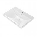 Mobile bagno 60 cm colore bianco crema e lavabo integrato | KAM-SM60 Kamalu - 5