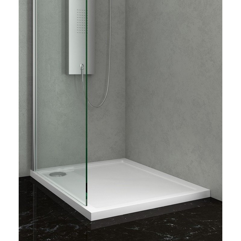 Piatto doccia 110x72 ultra slim bianco in acrilico kamalu - 4