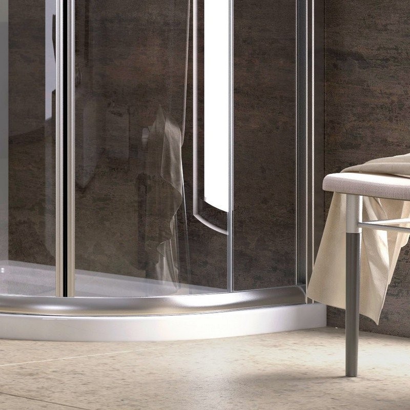 Box doccia stondato 100x80cm vetro trasparente KAM-K270 kamalu - 5