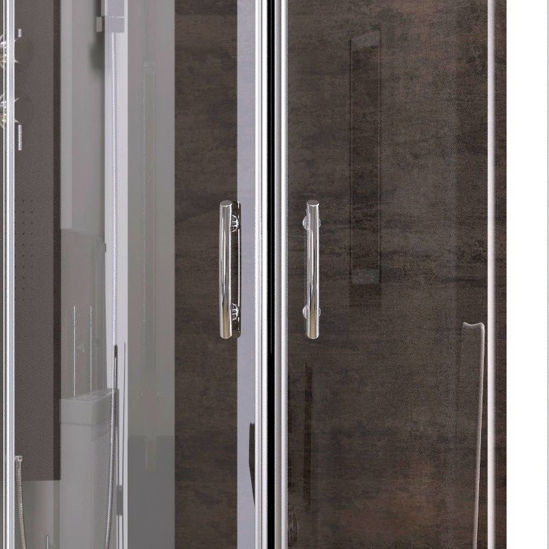 Box doccia stondato 100x80cm vetro trasparente KAM-K270 kamalu - 6