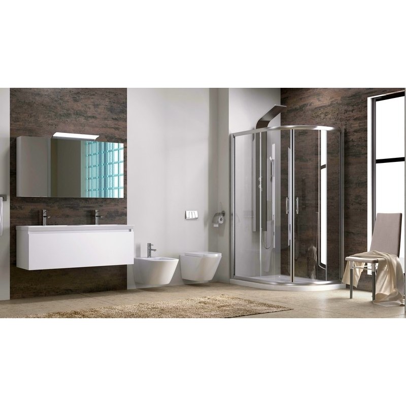 Box doccia stondato 120x90cm vetro trasparente KAM-K270 kamalu - 3