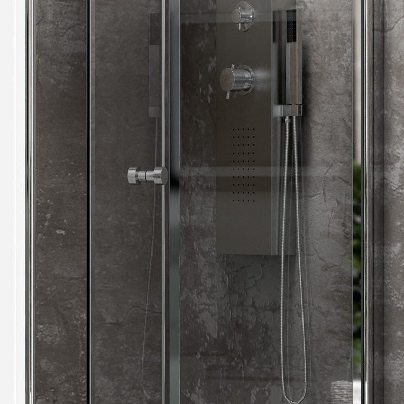 Porta doccia nicchia 85cm apertura a libro vetro trasparente K045 kamalu - 4