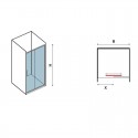 Porta doccia nicchia 110cm con anta scorrevole altezza 180cm K410N kamalu - 7