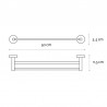 Portasalviette doppia barra 50cm in acciaio inox lucido | MIRA-C kamalu - 2