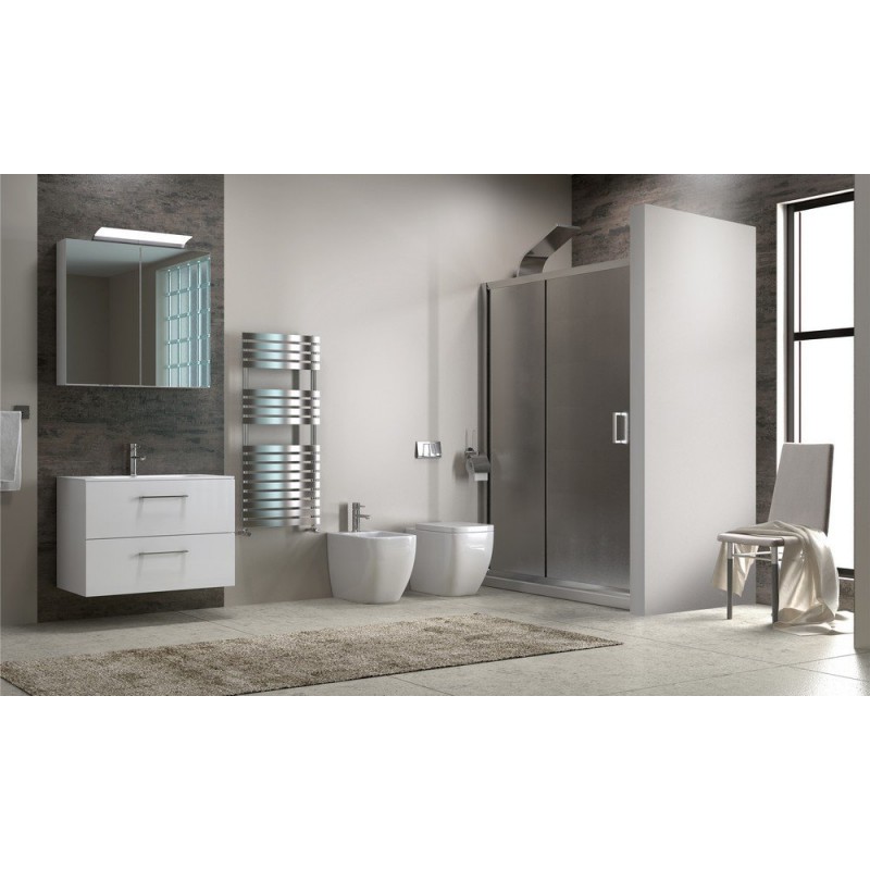 Doccia nicchia 100cm altezza 180cm vetro opaco K410N kamalu - 2