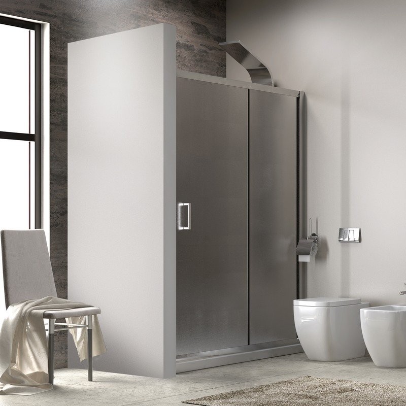 Doccia nicchia 100cm altezza 180cm vetro opaco K410N kamalu - 1