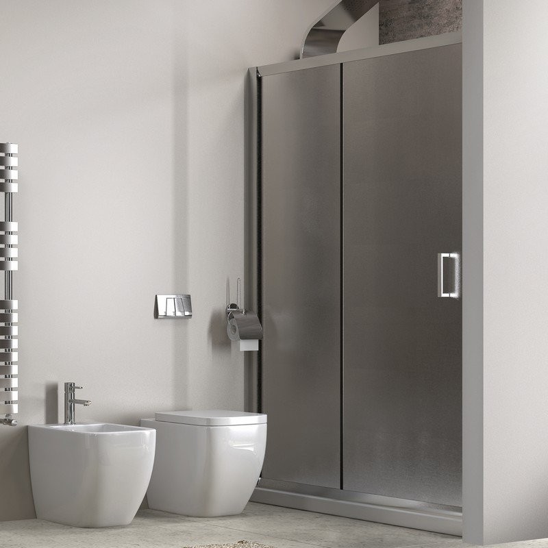 Doccia nicchia 100cm altezza 180cm vetro opaco K410N kamalu - 6