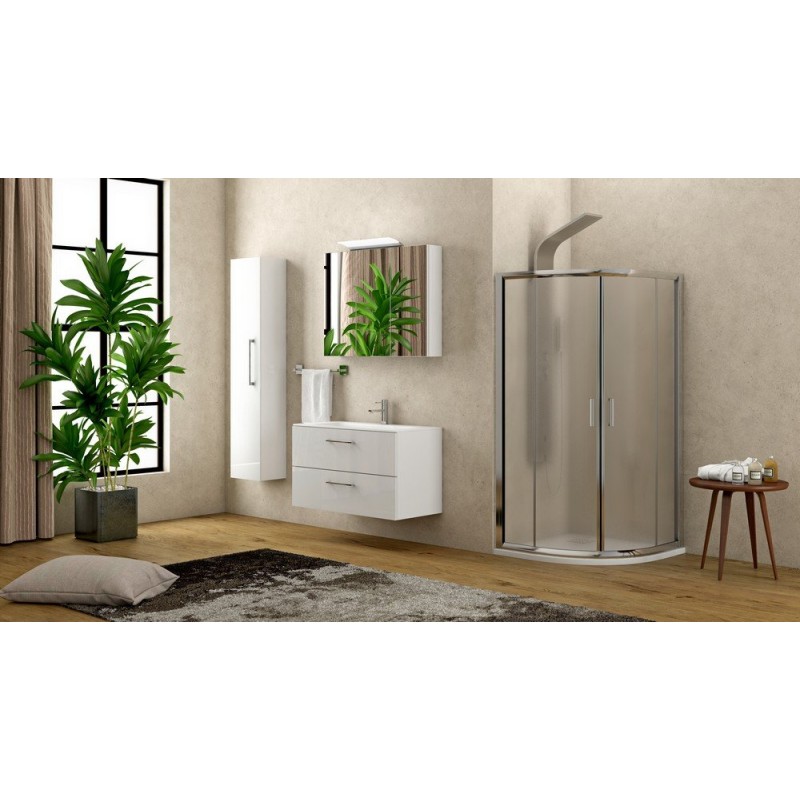 Box doccia 80x80 semicircolare vetro opaco altezza 180cm K400 kamalu - 2