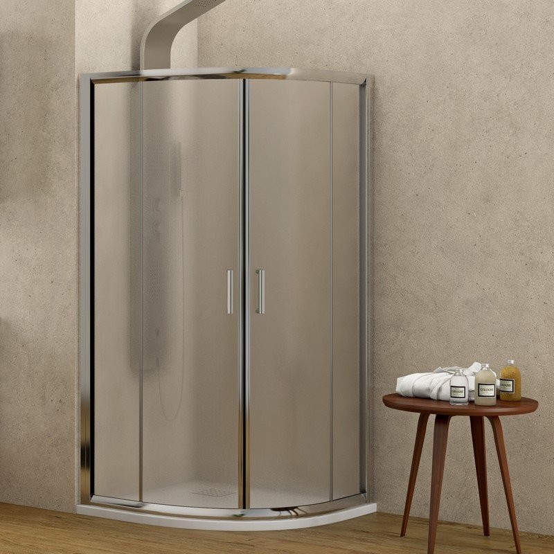 Box doccia semicircolare 90x90 cristallo opaco altezza 180cm modello K400 kamalu - 1
