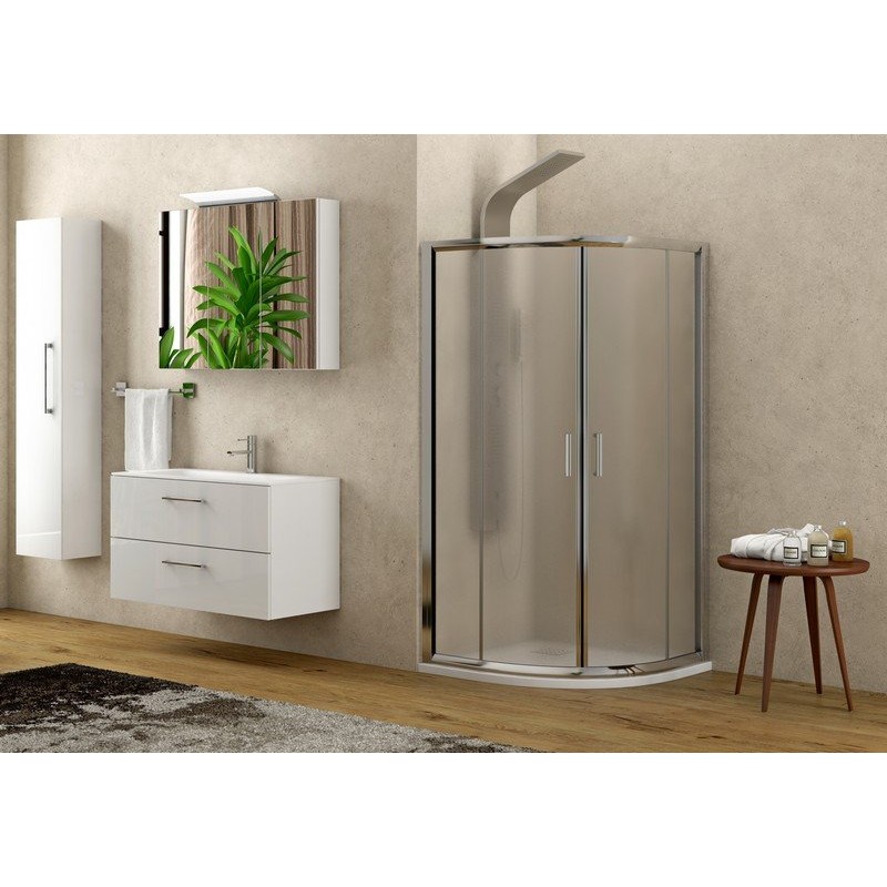 Box doccia semicircolare 90x90 cristallo opaco altezza 180cm modello K400 kamalu - 10