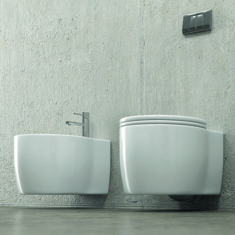 WC sospeso in ceramica sistema Soft-close Alizee-S90 kamalu - 5