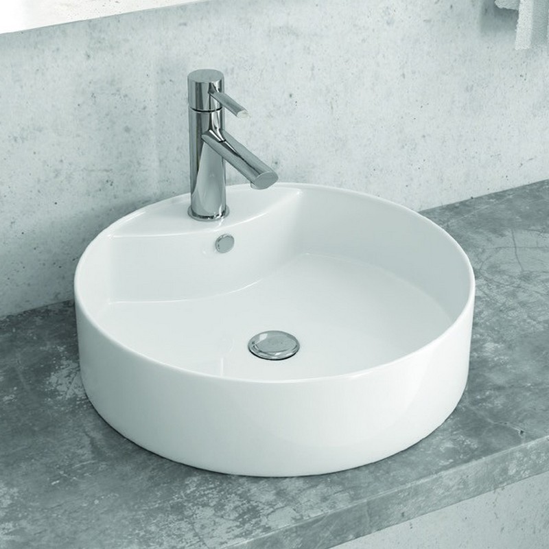 Lavabo tondo da appoggio 46cm Kamalu