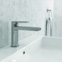 Miscelatore lavabo design minimale con finitura cromata | ELE-180L kamalu - 4