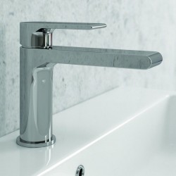 Miscelatore lavabo design minimale con finitura cromata | ELE-180L kamalu - 1