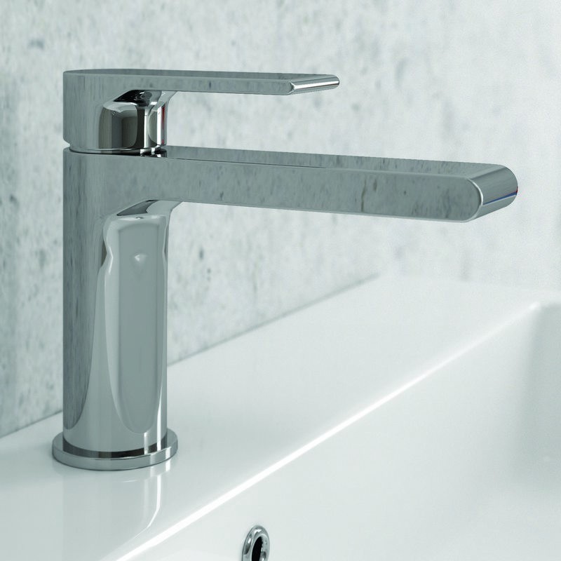 Miscelatore lavabo design minimale con finitura cromata | ELE-180L kamalu - 1