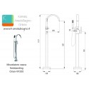 Miscelatore vasca da pavimento freestanding con deviatore Orian-VF200 kamalu - 2