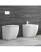 Sanitari Filomuro: senza brida, bianco e nero opaco | Kamalu