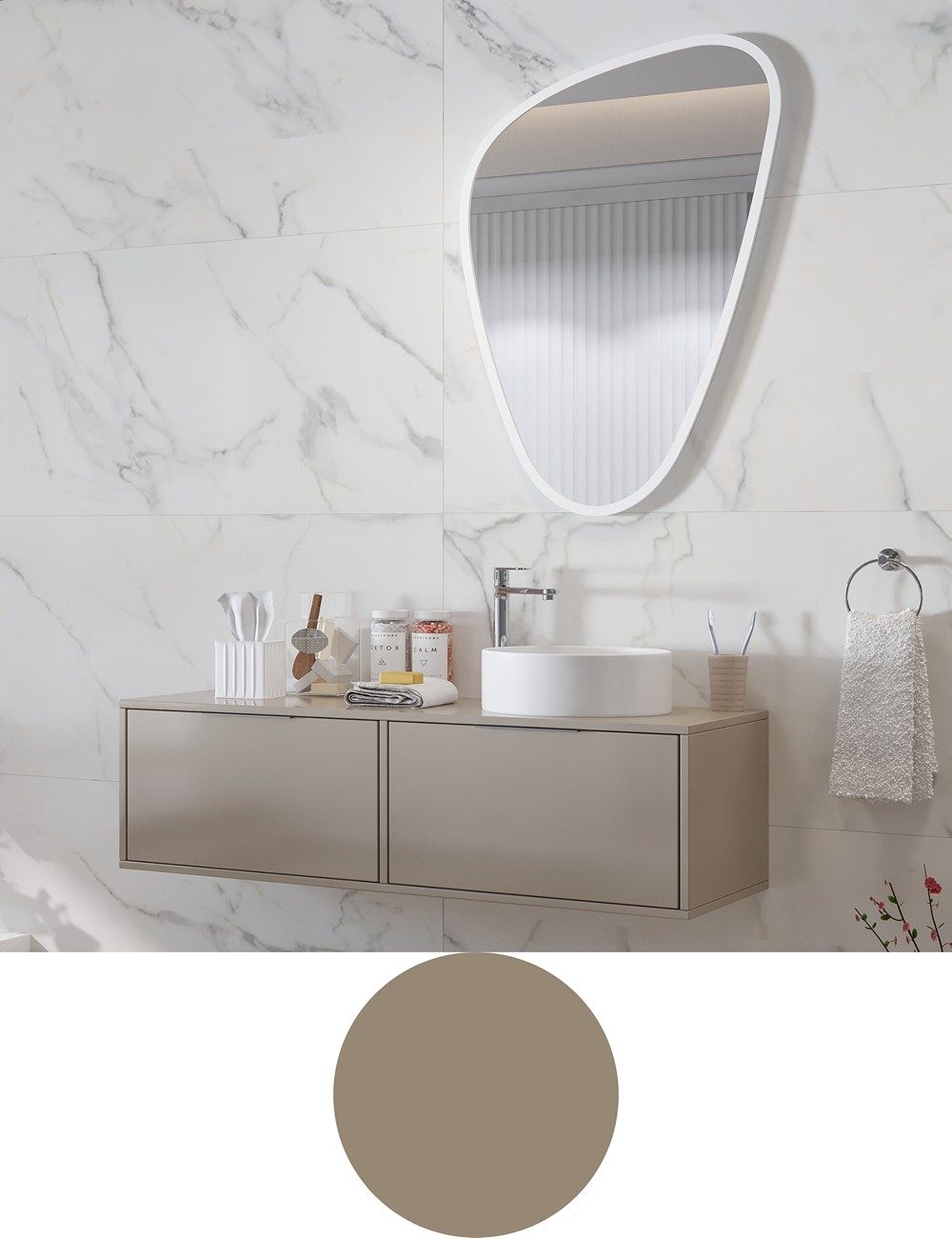 Mobili bagno colore Beige Tortora Cacao Latte senza RAL