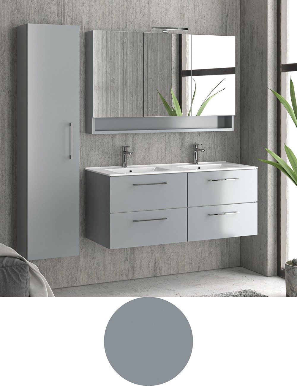 Mobili bagno colore Grigio Chiaro Finestra RAL 7040