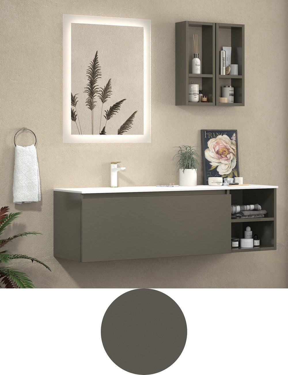 Mobili bagno colore Lava Grigio Tortora Scuro senza RAL