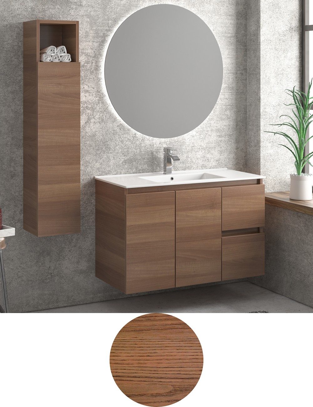 Mobili bagno colore Olmo Scuro 9323