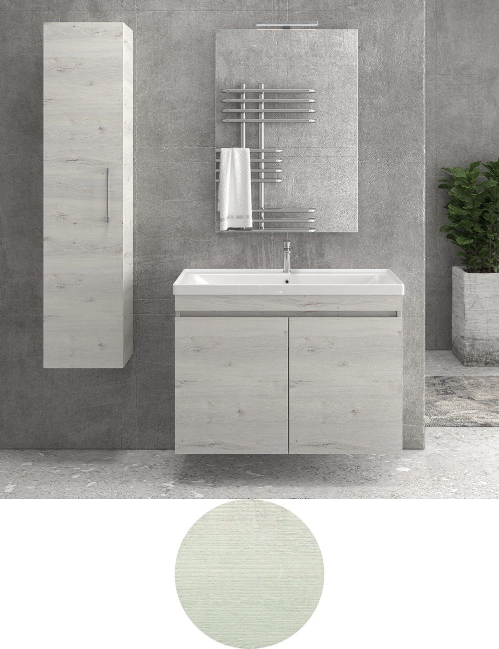 Mobili bagno colore Quercia Ghiaccio 8902